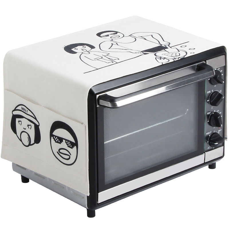 可爱简约微波炉防尘罩烤箱耐脏盖布冰箱洗衣机万能盖巾居家布艺