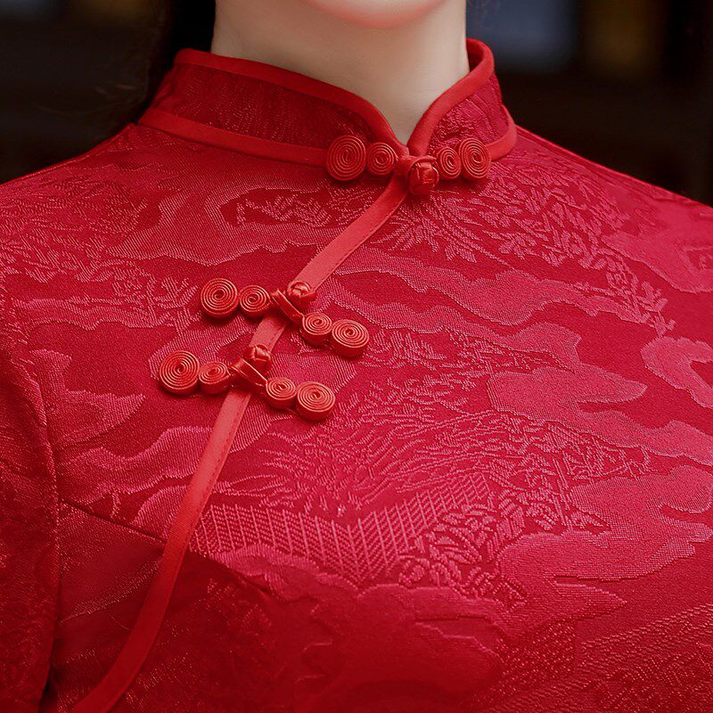 婚礼妈妈礼服旗袍春秋新款年轻丈母娘高端婆婆婚宴高贵洋气连衣裙