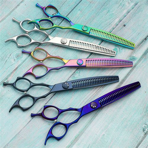 宠域弯鱼骨剪弯蓬蓬剪弯牙剪宠物美容剪刀弯剪狗狗修毛打薄精修剪