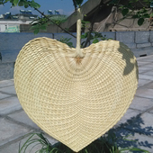 宝宝纳凉蒲草扇 草编手摇扇 棕叶大蒲扇 芭蕉扇纯手工编织扇子