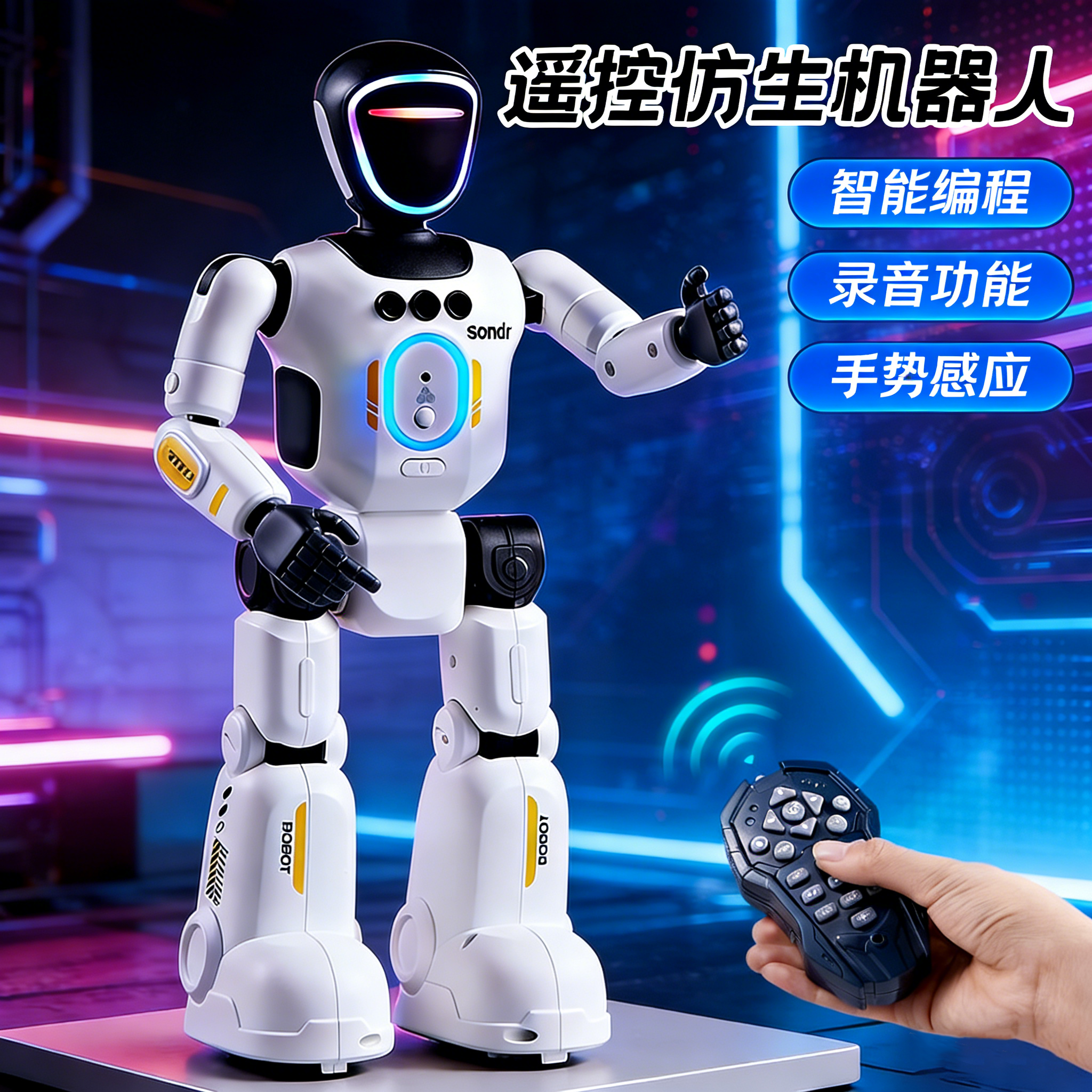 遥控人工智能机器人儿童陪伴情感玩具男女生早教编程桌面2026新款