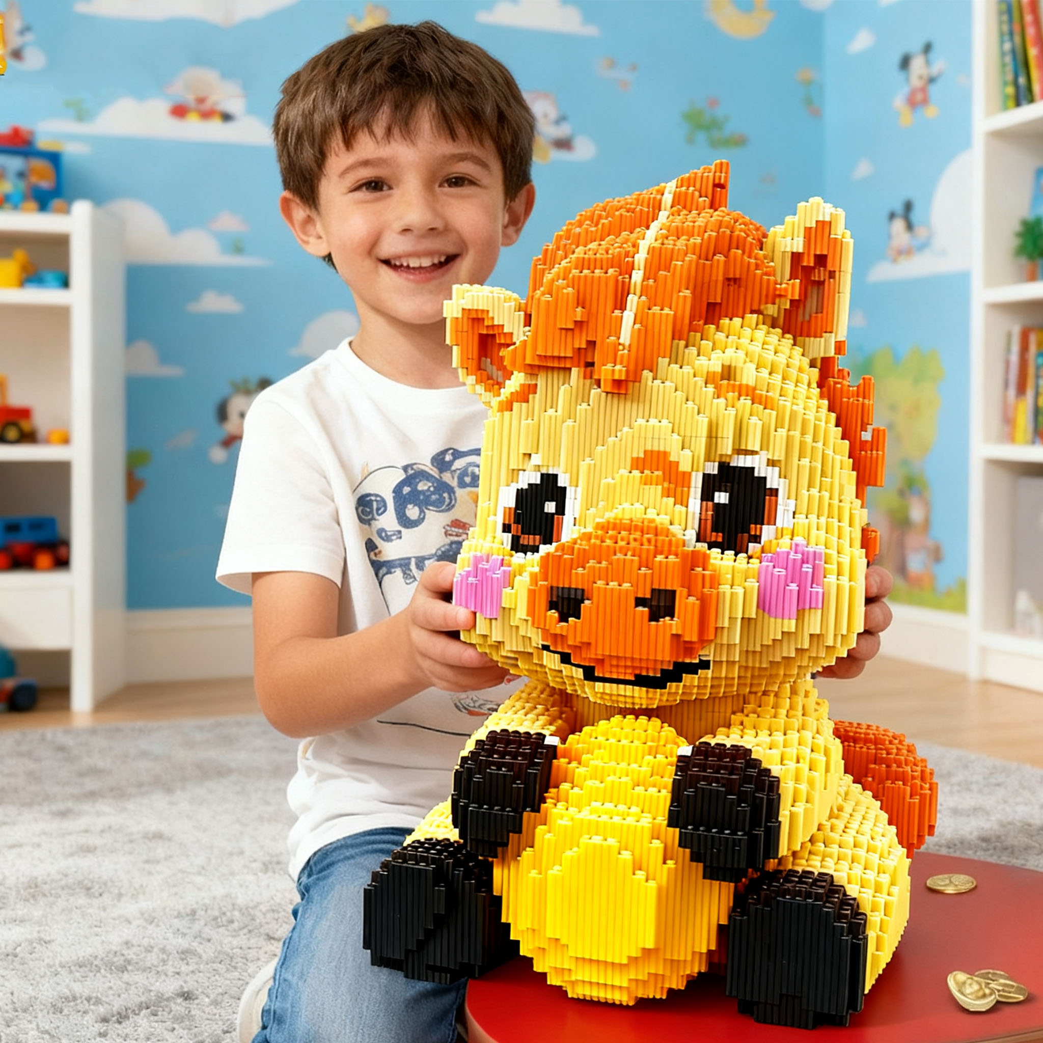 2026年马年积木儿童拼装玩具摆件