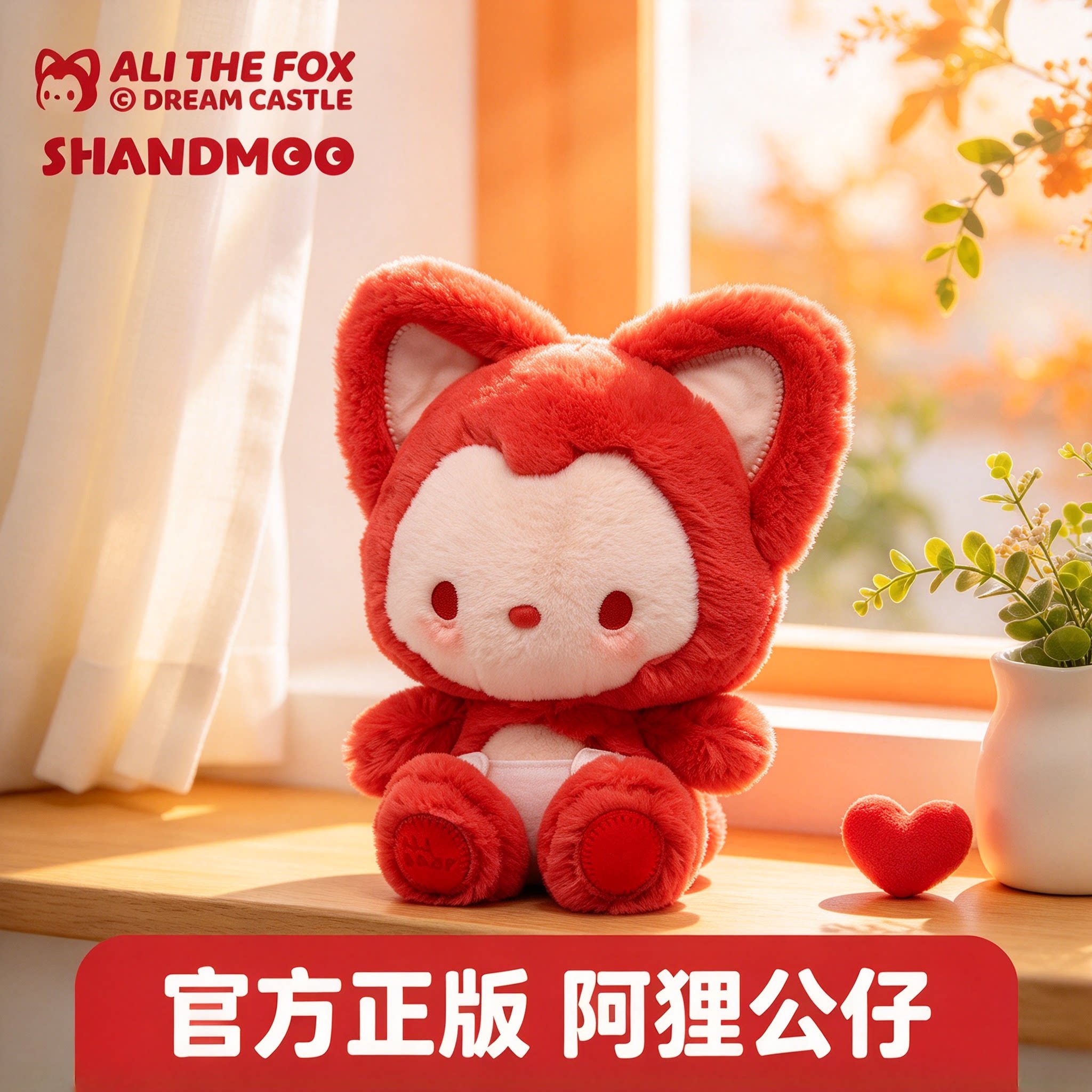 山莫正版豆沙阿狸公仔可爱玩偶