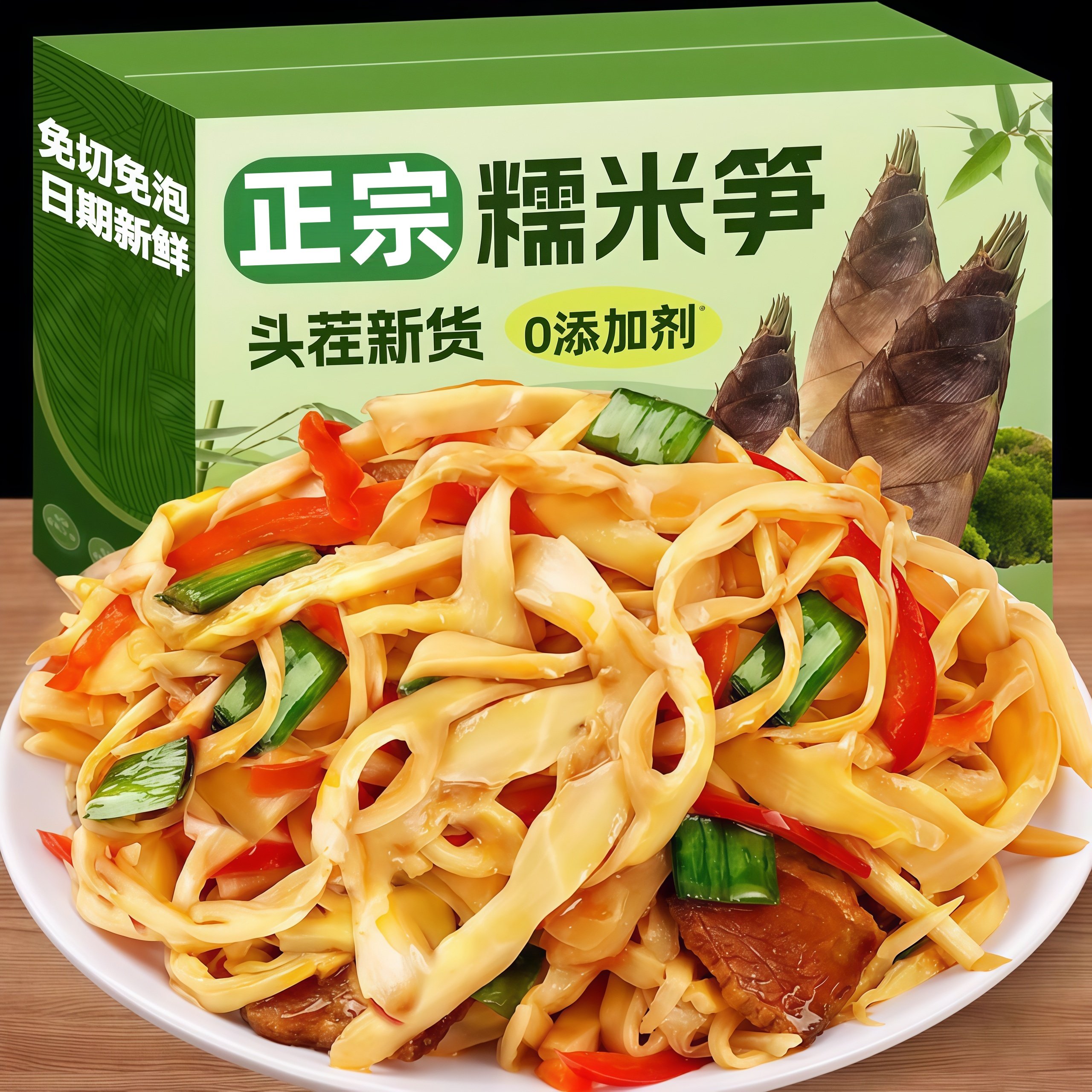 正宗原味糯米笋头茬嫩笋尖笋丝免切免洗碳烤笋尖湿笋干官方旗舰店