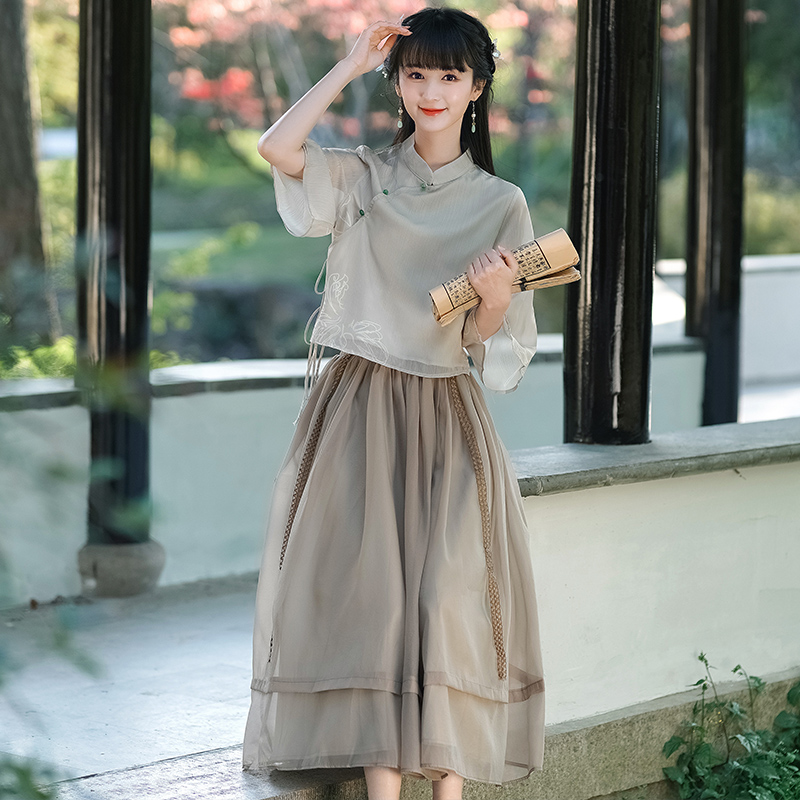 新中式唐装两件套改良潮款