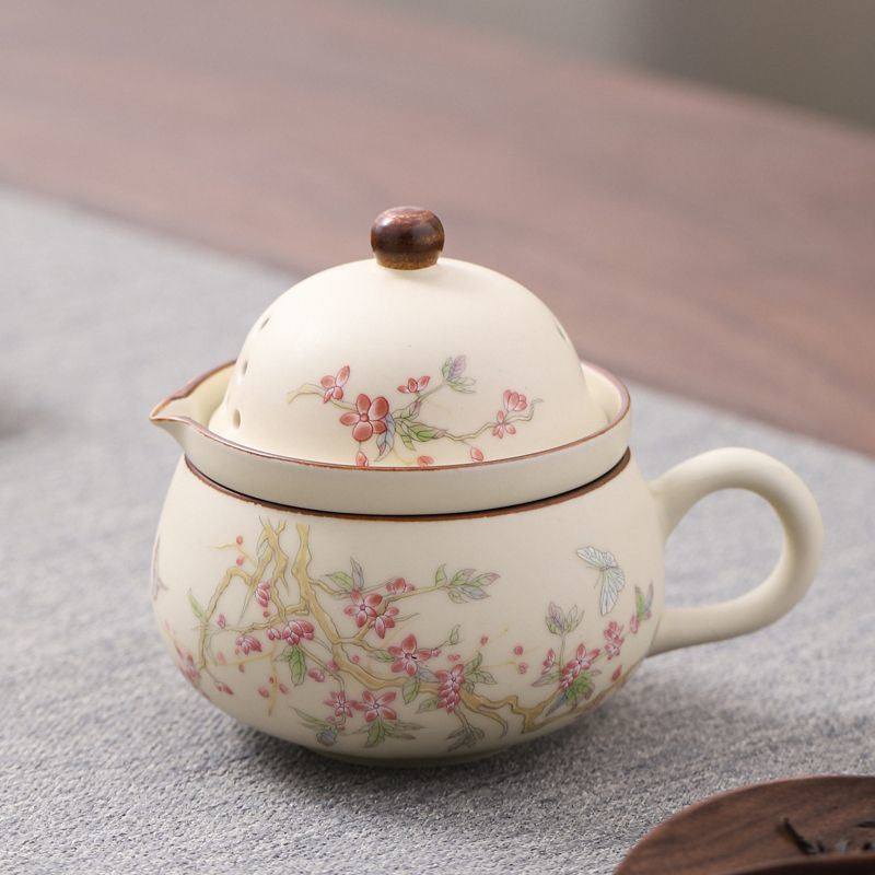 汝窑旅行茶具套装便携式快客杯茶水分离泡茶壶办公水杯户外泡茶器