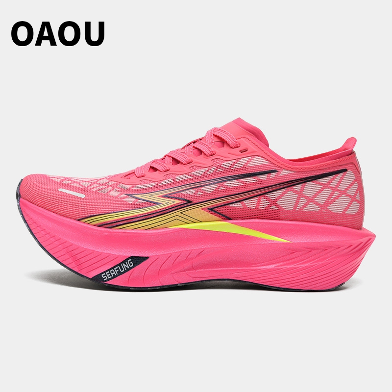 OAOU音爆行者2全掌真碳板跑步鞋学生体测考竞速运动鞋马拉松回弹