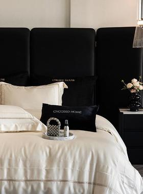 100S澳棉轻奢刺宽边四CS202412上件奶油套色全棉被套床单四季绣可