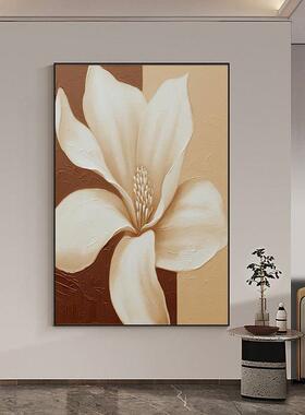 外贸纯手绘画画大副抽象花SH17油卉卧画玄室关餐厅客厅装饰肌理油