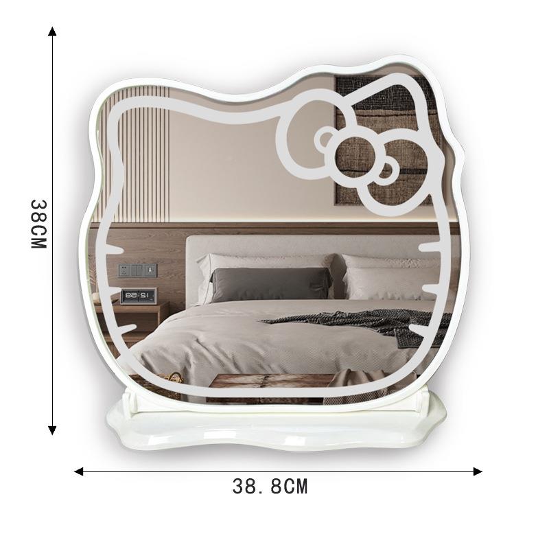 he用llokitt带y猫化妆l镜台式桌面ed智能灯家卧892室梳妆台梳妆镜