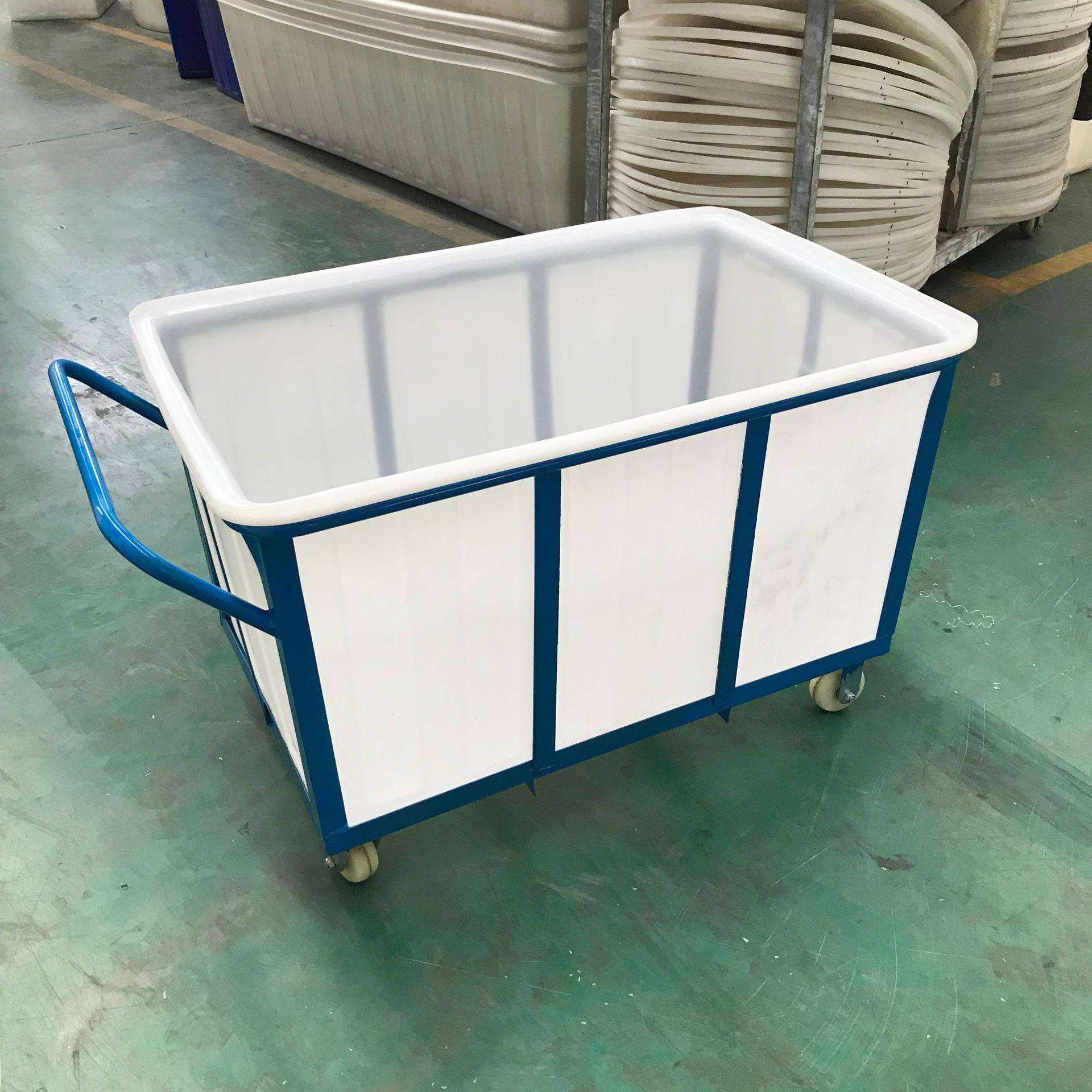 40L制衣用推手布车塑料桶0方桶带轮子的塑料桶牛筋水HND桶耐桶用