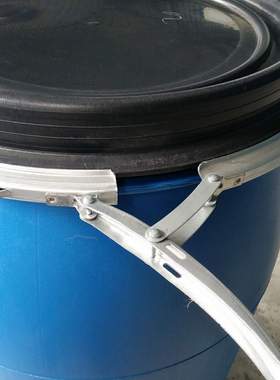 200L塑料桶抱箍桶大口化工桶200KG蓝色法兰桶开口桶耐酸碱桶