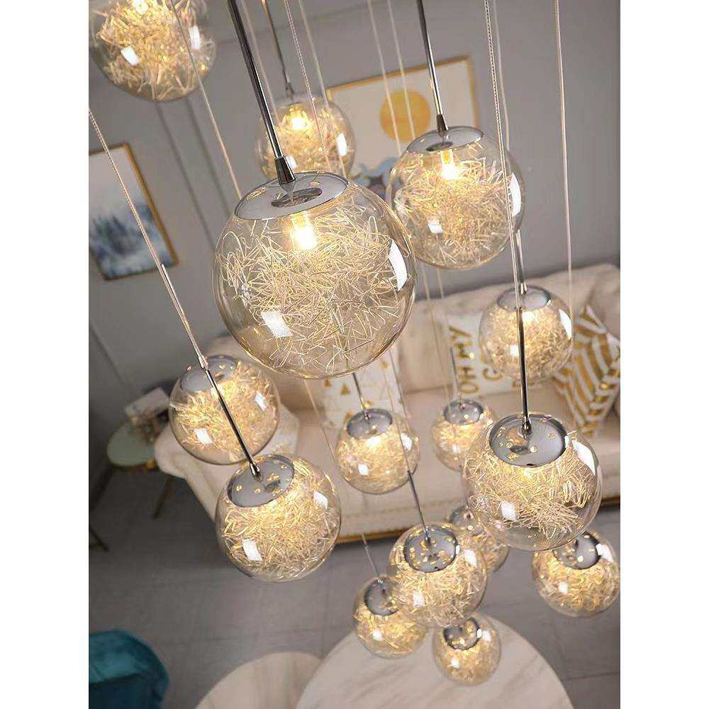 复式楼现代简空约别墅楼客厅球楼梯吊灯形跃层挑玻璃l玻璃铝线oft,农机/农具/农膜,其它农用工具,淘宝优惠券,粉丝福利购,淘宝优惠卷