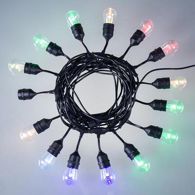 户外RGBS14防水ED彩灯灯串庭院灯夜市装饰B挂L灯RG氛围灯派对光源