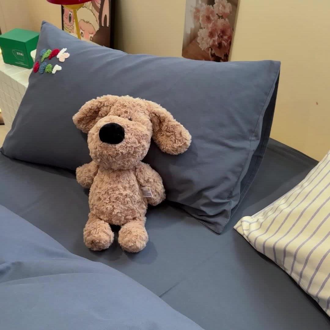 卡通四季厚款子纯格棉磨毛被套单件件100棉被加单ENG人三套四件套