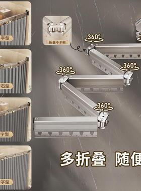 浴干室浴叠帘折隐形免打卫生间洗澡防水隔断湿AL102483分离淋浴挡