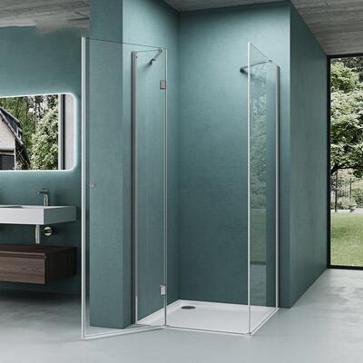 极窄淋浴房平开门家用L小户型卫间干生湿型分离隔断L12004浴室玻