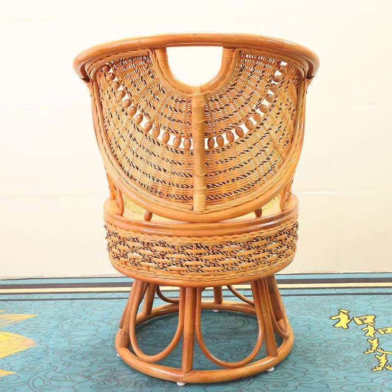 真闲藤休藤椅靠背椅单人客藤椅三件厅实木茶几组合气件三套家用喝