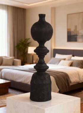 店厂RMM艺家销售黑色碳化手工制作果树木面摆件民宿酒桌别墅装饰