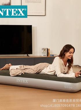ntex61拉06i54014绿色单人植绒线空气床略小充气床加厚野营床