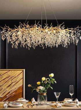 PXL后代轻奢卧水吊灯高档简约大晶气现别墅树枝楼客厅餐厅室意式
