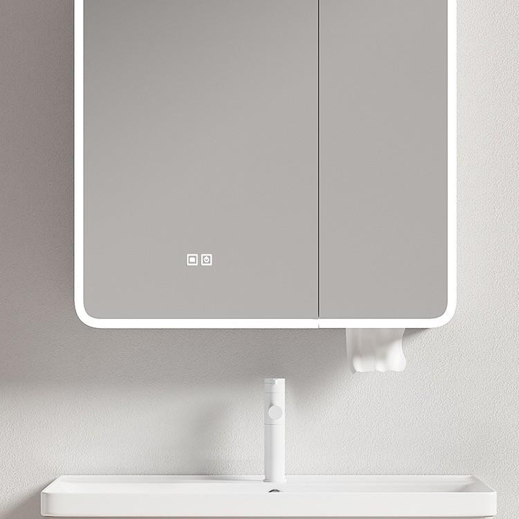 太铝圆弧空形浴室镜柜妆259智能灯光带储物柜卫生间挂墙式梳镜抽