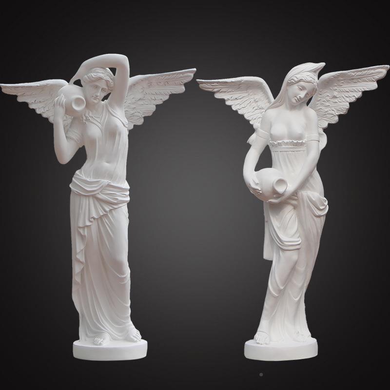 流水喷OJB居泉雕塑大型天使家客摆件复古仿石膏人雕像物装厅饰艺