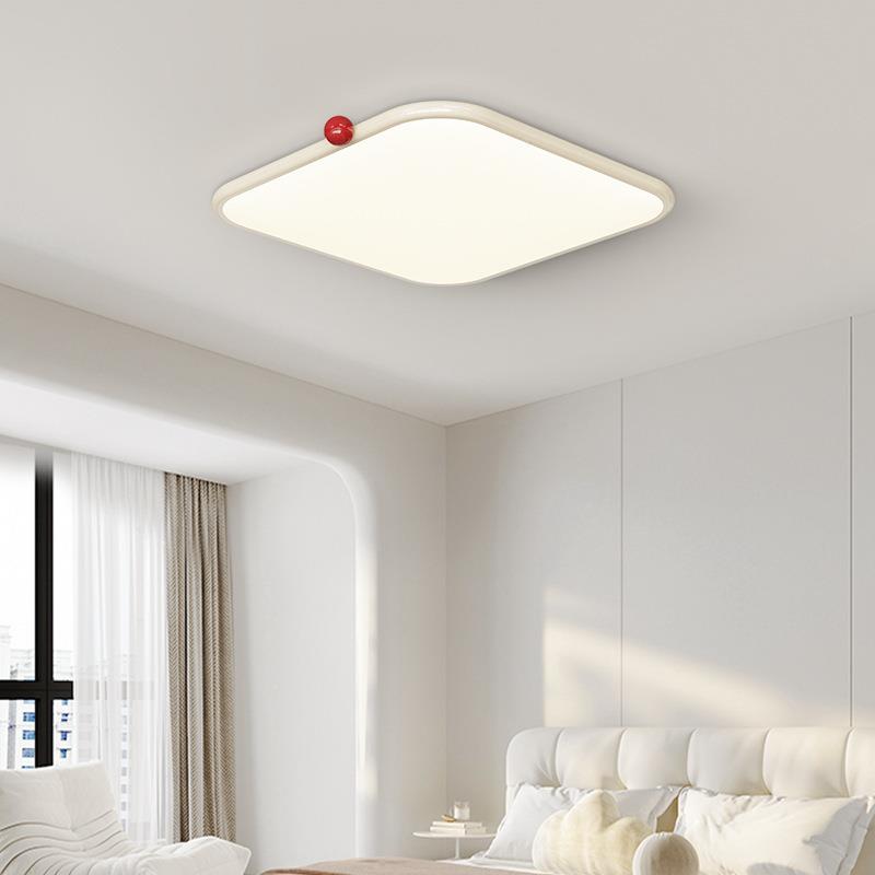 606超薄吸顶灯极轻奢温馨小奶豆卧灯后代室简约奶现油风简高亮客