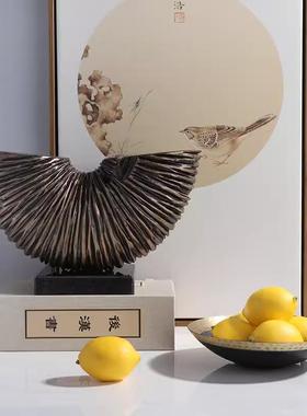 代中式现轻奢创意半圆摆件样板间客厅MC-TY-67关博古架家居装玄饰