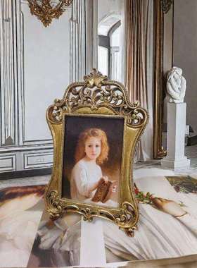 ?新款脂复古摆镂空雕花F$p$%pd$相框画框油画布花树心名宿客厅挂