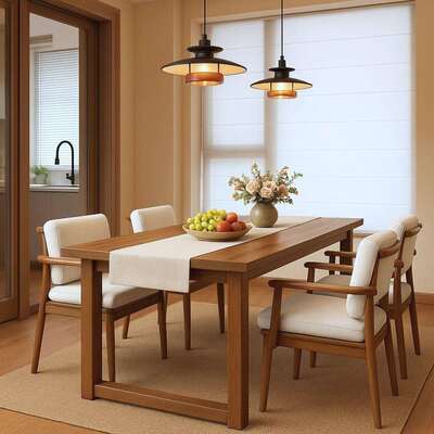 胡色全实木餐桌家用子厅客小户型出租房吃饭桌75172复古风餐桌桃