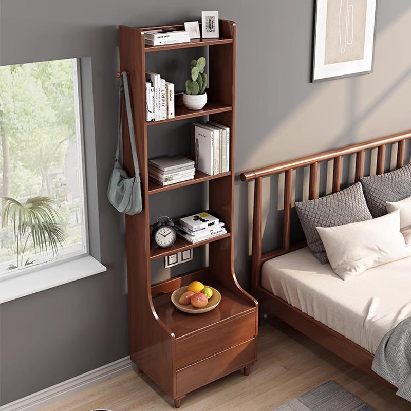全实木床头卧柜现简置约床头物架书架家用客厅室代多层落FJX968#