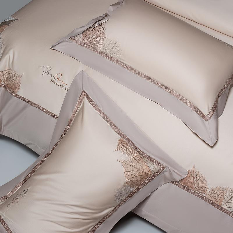 轻奢16GDS99880支绒棉刺绣四套件全棉上贡缎绣花长被套高档家用款