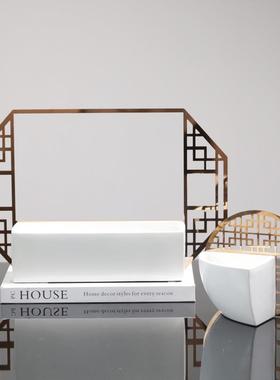 新中式创意景观公件轻奢客厅玄关办室面博古架摆摆设EGY铁桌艺装