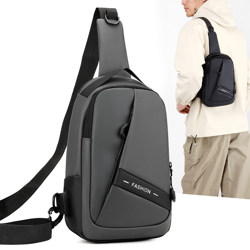 多功能男士胸包新款时尚皮膜单肩包通勤外出高级感旅行斜挎包