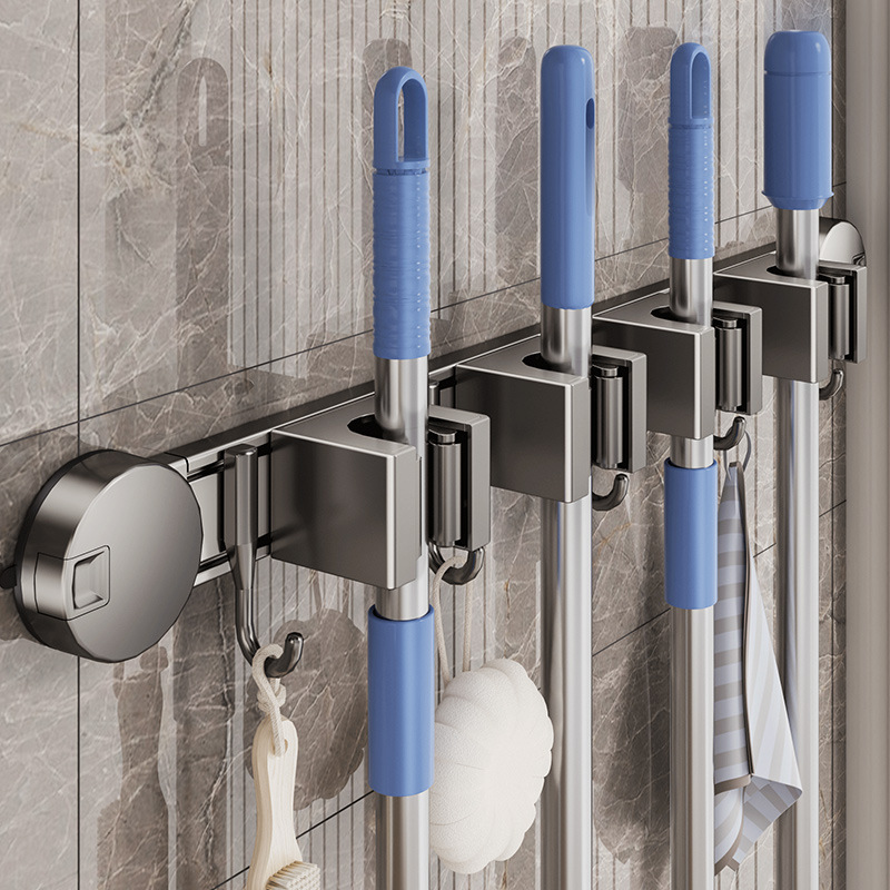 吸盘拖把壁挂夹浴室免打孔拖把夹扫把拖布挂钩固定置物架收纳