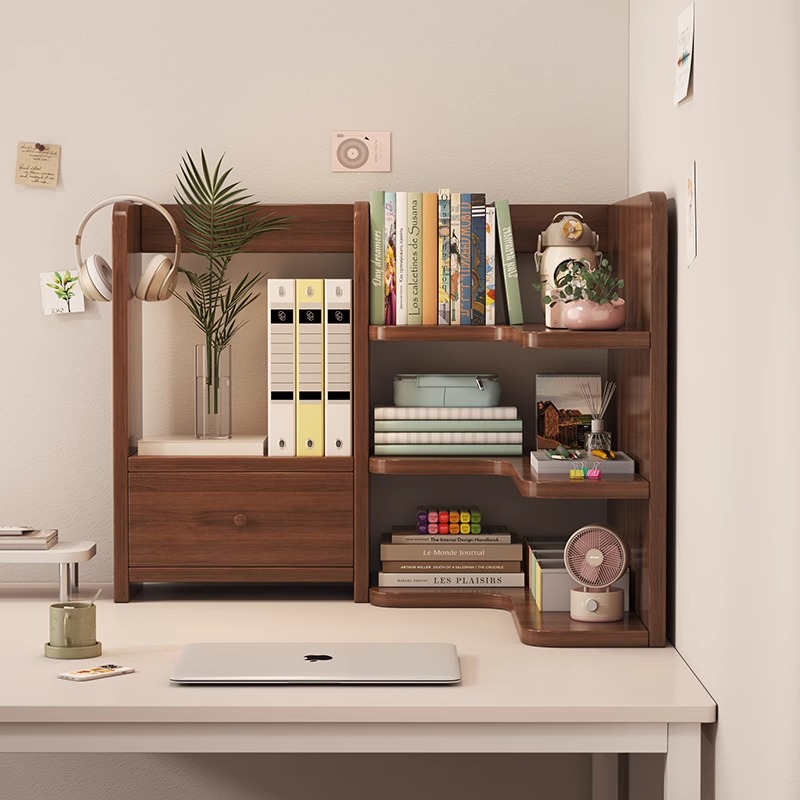 桌面置物架转角学生家用书桌简易收纳储物柜子办公室桌上工位书架