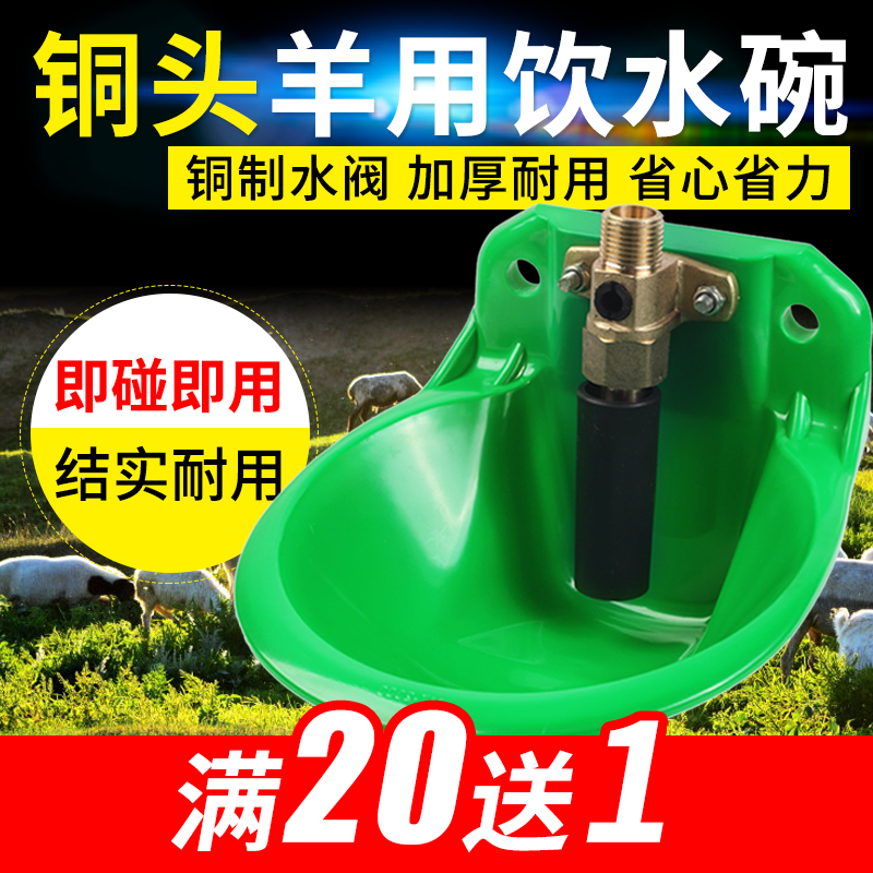 羊专用饮水碗铜阀塑料羊用饮水器羊自动喂水喝水槽养殖设备羊水盆