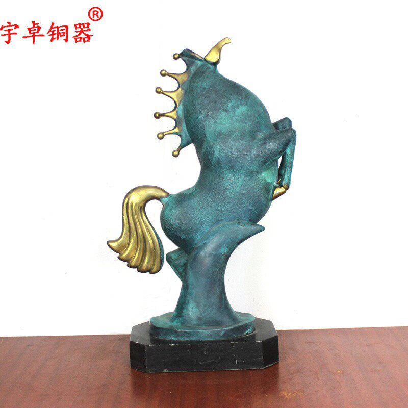 宇卓铜器 纯铜马欧式铜马欧式铜雕办公室黄铜马到成功摆件