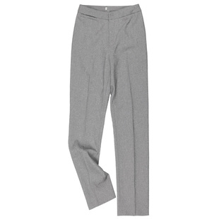 新款 女长裤 浅灰色高腰直筒宽松职业工作上班大码 裤 西装 2020春季