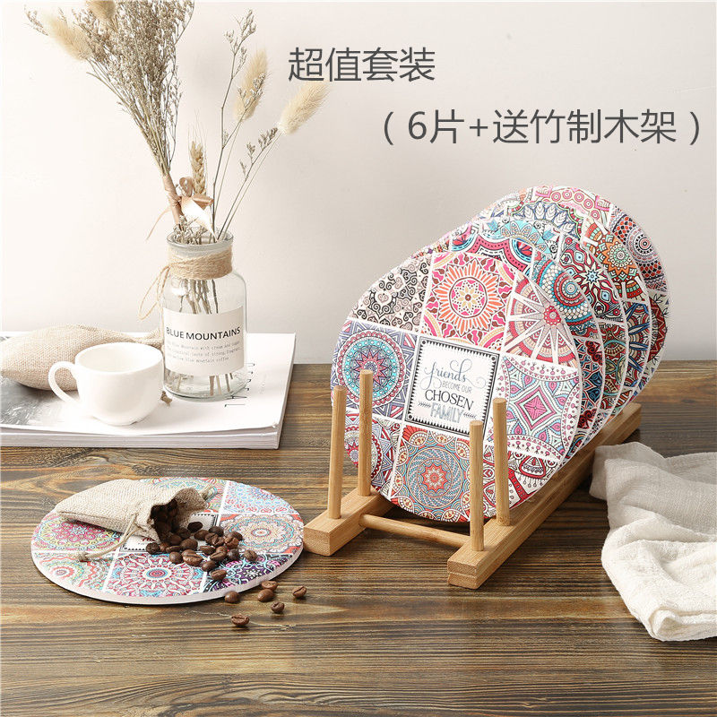 餐桌垫家用碗垫双层软木隔热垫砂锅垫陶瓷餐盘垫防烫波西米亚餐垫