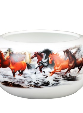 大烟灰缸景德镇陶瓷新中式创意客厅摆件时尚茶海复古实用茶洗笔洗