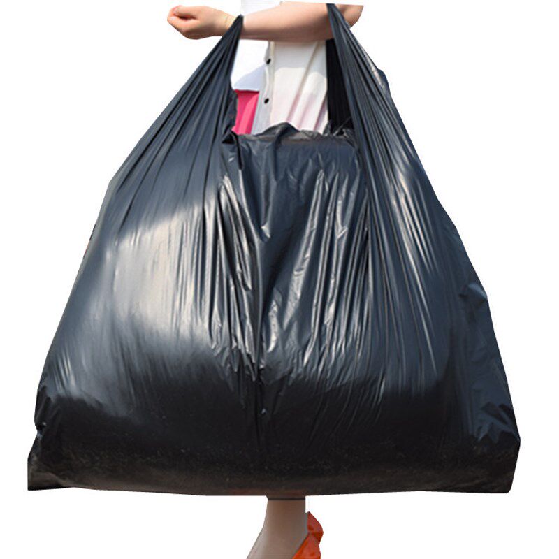 特大号黑色垃圾袋加厚背心袋手提式塑料袋家用除螨虫晒被马夹袋子