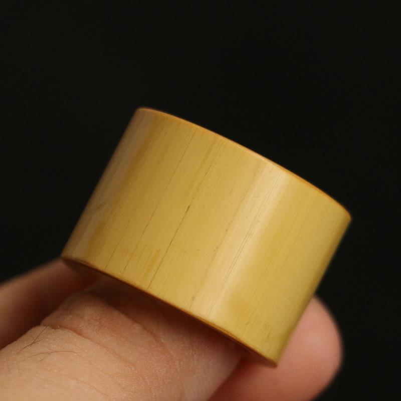 老玉竹纯手工精工雕刻浅浮雕山水扳指竹雕工艺品把件把玩竹器挂件