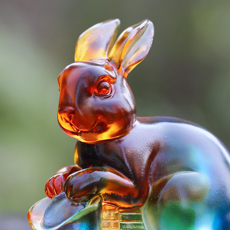 琉璃生肖兔子摆件居家客厅办公商铺前台桌面摆放装饰朋友节日送礼