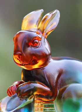 琉璃生肖兔子摆件居家客厅办公商铺前台桌面摆放装饰朋友节日送礼