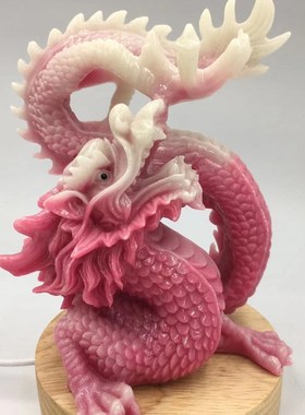 好记水晶各种夜光石龙摆件紫色粉色黄色家居装饰品礼物高13cm左右