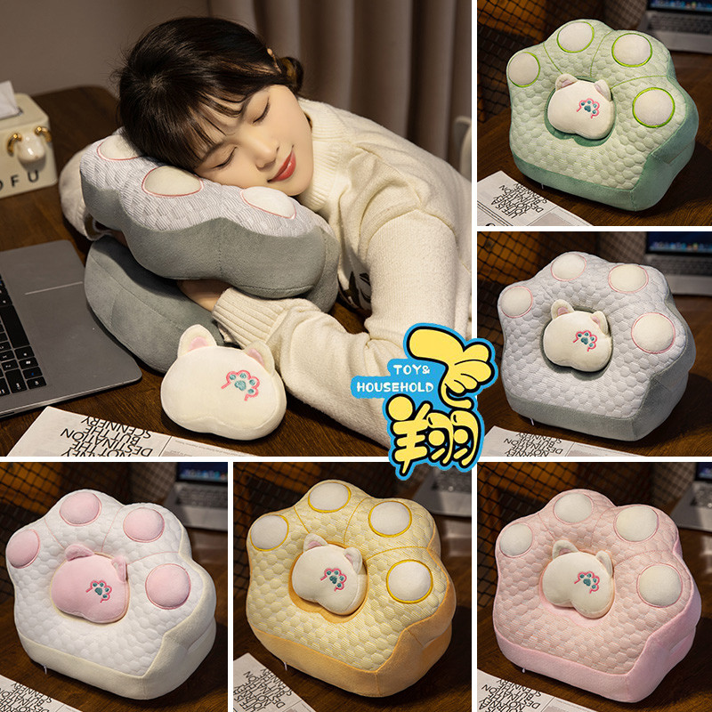 猫爪午睡枕学生趴睡枕头办公室抱枕女生睡觉趴趴枕头桌上午休神器