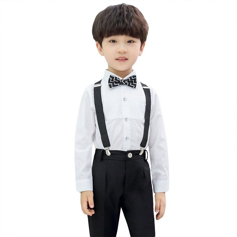 男童西装套装春秋儿童礼服休闲男孩花童西服背带裤走秀钢琴演出服