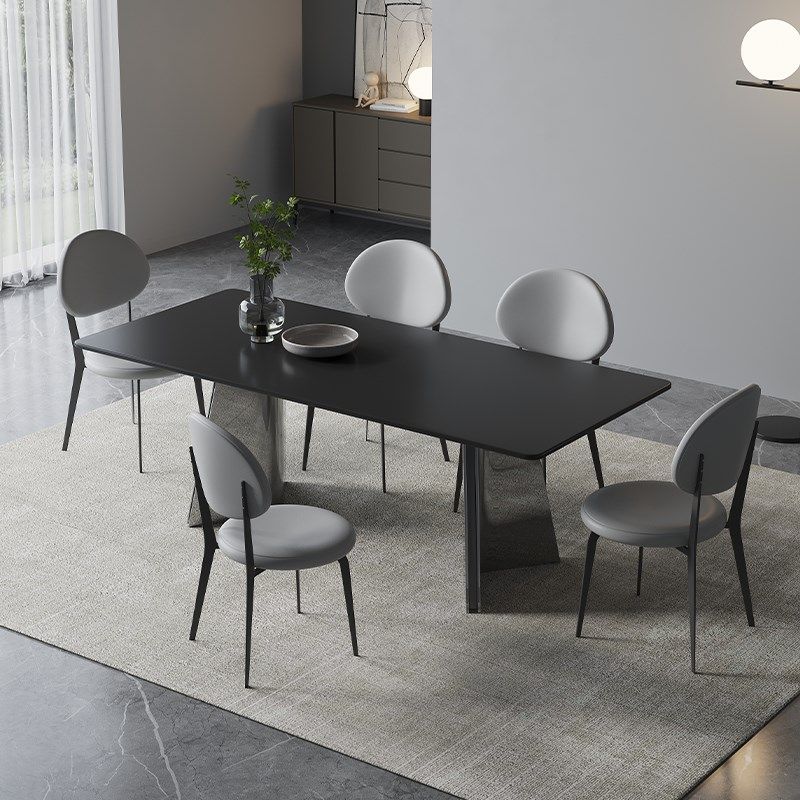 德利丰不锈钢岩板餐桌意式极简轻奢家用碳素钢网红高端饭桌子,住宅家具,岩板餐桌,淘宝优惠券,粉丝福利购,淘宝优惠卷